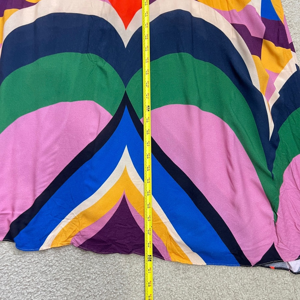 Farm Rio Graphic Heart Chevron Forest Maxi Dress Medium Long Sleeve Multicolor - Picture 11 of 12